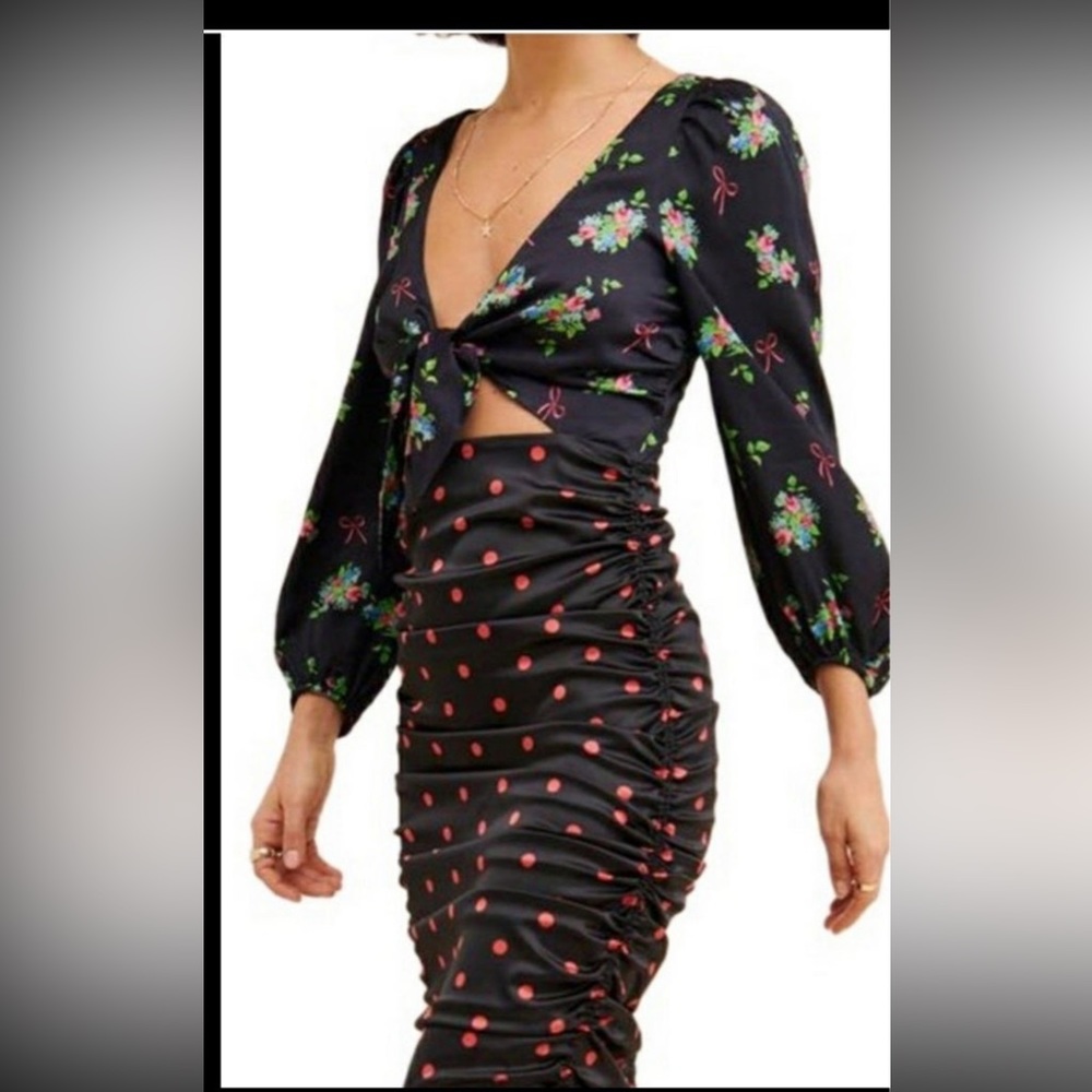 For Love & Lemons Floral polka dot Cocktail Dress